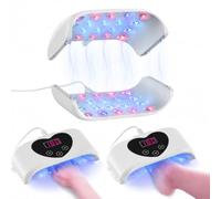 Nail fungus laser device, separable for both hands or feet at the same time | 40 LEDs with 460 nm blue light and 660 nm red light, 3 timers 120/180/300s, open ventilated design, USB operation for home