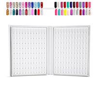 Nail Gel Card 216 Colors Nail Gel Color Card Nail Polish Display Chart Book Nail Art Showing Shelf for Nail Salon DIY At Home(White)
