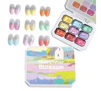 Nail Gel - Gel for Painting Nails 9-Colours - Long-Lasting Nail Polish with UV LED Curing for Beauty Design for French Manicure in Home Environment