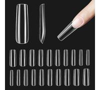 nail Gel Kit 500Pcs Pre-shaped Long Square Gelly Tip Full Cover False Nails for Gel Art Soak-Off Acrylic Women's Gifts