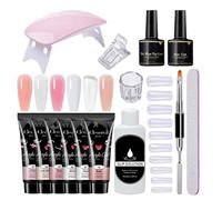 Nail Gel Kit - 6-Color Long Lasting Fingernail Base Design Tools,Building Gel Base Coat Glue Set,for Professionals Enthusiasts Beginners Women Girls Girlfriends