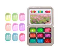 Nail Gel, Nail Polish Gel with 9 Different Colours for Painting Nails - Durable Solid Natural Modelling Clay Easy to Use for Salon and Home Use on the Go Women