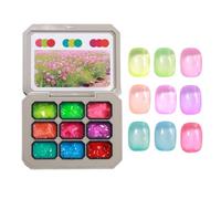 Nail Gel, Nail Polish Glue, Gel Hand Kit, 9-Color Professional Formula, Solid Sculpting Texture, Ideal Use for Travel Home Salon Beginners, 22.5g, Multicolor, 1 Set