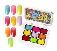Nail Gel Paint Palette | 9-Color Women Nail Crafting Paint Gel,Silky Gradient Cosmetics Fingernails Art for Dating Beach Salon Travel Commuting Home Gathering