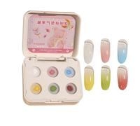 Nail Gel Palette, 6 Grid Paint Set, High Pigment Gradient System with Smooth Blending Design, 15g Nails Arts Gel Kit, Vibrant Color with Creative Style, Salon Travel Use