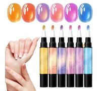 Nail Gel Pen, Set of Six Decorative Tools Quick Drying, Gel Nail Pen - for Home Salon Beauty Personal Girls Travel Beginners Art