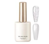 Nail Gel Polish - Long Lasting Fingernail Glue, White Pearl 15ml | Professional UV LED Lacquer, Durable Shine Coating, Quick Dry Strengthening Formula, Smooth Application, Flexible Layer, Non