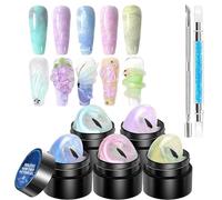 Nail Gel Sculptures - 5 Colours Building Gel with Pen and Engraving Tools, Non-Stick Manicure Set | The Moulding That Gives Your Nails a Three-dimensional Look by Design