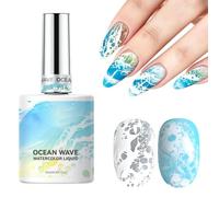 Nail Gel - Sea Wave Spreading Effect Quick Dry Lacquer, Watercolor Gradient Nail Design Gel, Blossom Liquid | Marbling Manicure Fluid Varnish for Women Girls Salon Home Travel Daily