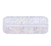 Nail Glitter Decal White Flowers Nail Art Charms Nail Glitter Decal Decoration 3D Nail White Flowers Mixed Flowers