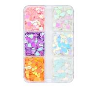 Nail Glitter Flakes - 6 Colors Heart Nail Crafts Glitter Sequins,Holographic Confetti Manicure Art Acrylic Japanese Crafts Decals for Face Body Date