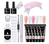 Nail Glue - 6pc, 15ml | Nail Extension Building Gel ,extra Strong Long Lasting, Extension Gel For Adults Professionals Enthusiasts Beginners, Includes Lamp Clip Pen - Salon Home, 1 Set