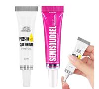 Nail Glue Extra Strong, 30-Day Long-Lasting Semi Solid Nail Glue for Press On Nails & False Nails, No UV Lamp Needed, Fast-Drying 15s, Includes Easy Remover, Perfect for At-Home Nail Art