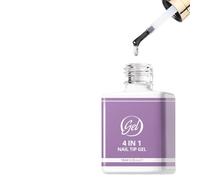 Nail Glue Gel | 4-in-1 Professional Long Lasting | LED Base Coat Nail Adhesive,for Girls Teens Beginners Manicure Decoration Design Home Salon Daily Travel