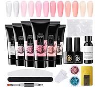 Nail Glue Gel - 6 Colors Nail Extension Building Gel - Multifunctional Long Lasting Tips Art Design Decorations for Enthusiasts Professionals Adults