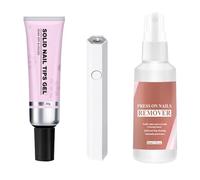 Nail Glue Solid Gel - Strong Adhesive Gel for False Nails, Long-Lasting Tip Bond | Complete Package Compact Jar Design, Salon-Quality Finish, Free Application, Quick Formula, Manicure Art Tool
