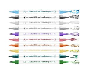 Nail Graffiti Markers, Quick Drying Salon Point Dotting Tools, Acrylic Nail Pens, Double-headed Nail ArtGraffiti Pen Tattoo Pen 10 Colors Set Of Handbook Painting Acrylic Marker Pen