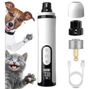 Nail Grinder - 2025 New Silent Groom Pro Nail Grinder and Trimmer for Dogs and Cats with LED Light & 3 Speeds, 2000mAh Long-Lasting Battery for Thick Nails