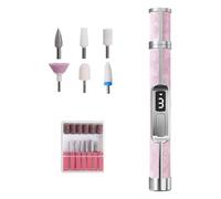Nail Grinder Manicure - Portable Electric Nail File Cordless Rechargeable - Electric Nails Drill Kit Includes 12 Grinding Head Accessories 3-Speed Adjustable Suitable dor Home and Travel