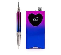 Nail Grinding Machine Heart Shape Electric Nail Drill Machine, Professional Portable Rechargeable Nail Drill for Acrylic Gel Nail for DIY Home or Salon Mani-Pedis,No Rhinestone Blue-A