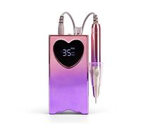 Nail Grinding Machine Heart Shape Electric Nail Drill Machine, Professional Portable Rechargeable Nail Drill for Acrylic Gel Nail for DIY Home or Salon Mani-Pedis,No Rhinestone Purple-A
