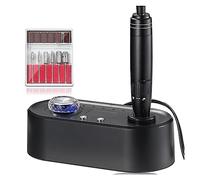 Nail Grinding Machine Nail Drill Machine, Electric Nail File with LCD Speed Display, Manicure & Pedicure Efile Drill for Acrylic Nails for DIY Home or Salon Mani-Pedis,Nero-A