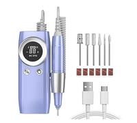 Nail Grinding Machine Nail Drill Machine Electric Nail Polishing Machine with LCD Display Professional Nail Lathe for Manicure Gel Polishing for DIY Home or Salon Mani-P,Blu-A