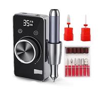 Nail Grinding Machine Nail Drill Machine, Rechargeable Wireless Nail Sander for Manicure, Portable Machine for Nails for DIY Home or Salon Mani-Pedis,Nero-A