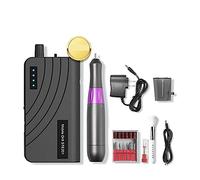 Nail Grinding Machine Portable Electric Nail Drill, Professional Rechargeable Nail Drill for Acrylic Gel Polish Removing for DIY Home or Salon Mani-Pedis,Nero-A