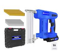 Nail Gun Cordless 21V, 2-in-1 Electric Brad Nailer Stapler with 1.5Ah Battery and Charger, 80 Shots Per Minute, Includes 500 Nails and 500 Staples