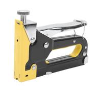 Nail Gun Staple Gun 600Nails Capacity Upholstery Staple Gun 4.6X1X6.3In U-Shaped/Door-Shaped/T-Shaped Staple for Upholstery Photo Frame Safety Lock Button
