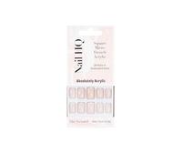 Nail HQ Acrylic Micro Square French Press-On Nails - 24 Salon-Quality False Nails, Durable Thicker Press-Ons