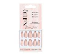 Nail HQ Almond Glossy French Nails 24 pcs