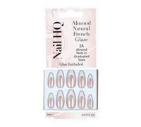 Nail HQ Almond Natural French Glaze Nails (24 Pieces)