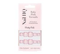 Nail HQ Baby Pink Press-On Toenails - 24pcs Short Square False Toenails with Glue - Strong, Long-Lasting, Vegan & Cruelty-Free