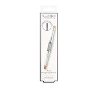 Nail HQ Double-Ended Nail Sculpting Brush - Angled 8 mm & Oval 10 mm Tips with Protective Caps - For Gel Application & Precision Clean-Ups - Flexible Ultra-Soft Bristles, Vegan, Cruelty-Free