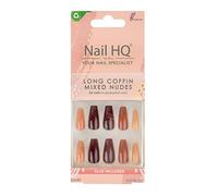 NAIL HQ Long Coffin Mixed Nudes Nails
