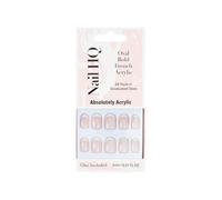 Nail HQ Oval Bold French Acrylic Nails 24 pcs