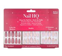 Nail HQ Press On Nail Gift Set - Deck the Halls - 3 Packs, Medium Almond