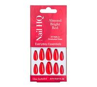 Nail HQ Press On Nails - Almond Bright Red Nails, 24 Durable Glossy Finish False Nails for Salon-Quality Manicure at Home