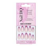 Nail HQ Press On Nails - Almond Purple French Nails, 24 Durable Glossy Finish False Nails for Salon-Quality Manicure at Home