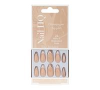 Nail HQ Press On Nails - Champagne Sippin’ Almond Nails, 24 Durable Glossy Finish False Nails for Salon-Quality Manicure at Home