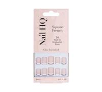 Nail HQ Press On Nails - Square French Nails, 24 Durable Matte Finish False Nails for Salon-Quality Manicure at Home