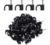 Nail in Pipe Clips Black- 15mm, 22mm - Bags of 50 and 100 (22mm - Bag of 50)