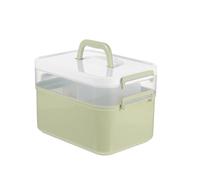 Nail Kit Carrying Bag for Manicure Tools 1Pcs Nail Art Tool Box Plastic Storage for Polish Glue and Supplies Portable Manicure Organizer Case for Home Nail Tech Travel Case(Green)