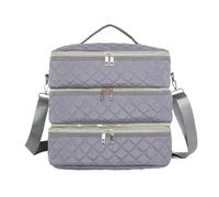 Nail Kit Carrying Bag for Manicure Tools 2/3Layer Nail Polish & Essential Oil Storage Bag Multi-Function Cosmetic Women's Travel Organizer Shoulder Tool Nail Tech Travel Case(Gray Shoulder Bag)