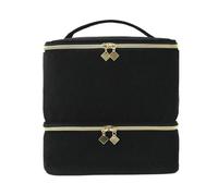 Nail Kit Carrying Bag for Manicure Tools 30 Grids Nail Polish Storage Bag Essential Oil Case Portable Cosmetic Large Handbag Organizer with Handle for Travel Girl Nail Tech Travel Case(Black)