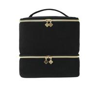 Nail Kit Carrying Bag for Manicure Tools 30 Grids Nail Polish Storage Bag Essential Oil Case Portable Cosmetic Large Handbag Organizer with Handle for Travel Girl Nail Tech Travel Case(Black)