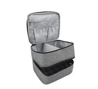 Nail Kit Carrying Bag for Manicure Tools Nail Polish Storage Bag Essential Oil Portable Cosmetic Care Kit Tool Box Double Layer 30 Compartment Nail Tech Travel Case(Grey)