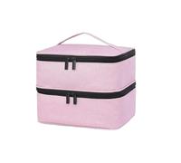 Nail Kit Carrying Bag for Manicure Tools Nail Polish Storage Bag Essential Oil Portable Cosmetic Care Tool Kit Box 30 Compartment Organizer Nail Tech Travel Case(S-Pink)